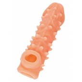 Телесная закрытая насадка с пупырышками Cock Sleeve Size L - 17,6 см. - KOKOS - в Новороссийске купить с доставкой