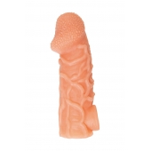Телесная закрытая насадка с венками Cock Sleeve Size M - 15,6 см. - KOKOS - в Новороссийске купить с доставкой