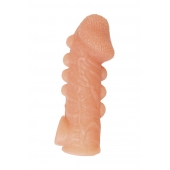 Телесная закрытая насадка с шишечками Cock Sleeve Size M - 15,6 см. - KOKOS - в Новороссийске купить с доставкой