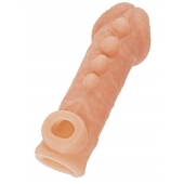 Телесная закрытая насадка с шишечками Cock Sleeve Size L - 17,6 см. - KOKOS - в Новороссийске купить с доставкой