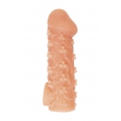 Телесная закрытая насадка с пучками шишечек Cock Sleeve Size M - 15,6 см. - KOKOS - в Новороссийске купить с доставкой