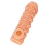 Телесная закрытая насадка с пучками шишечек Cock Sleeve Size L - 17,6 см. - KOKOS - в Новороссийске купить с доставкой