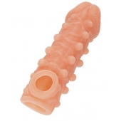 Телесная закрытая насадка с шариками Cock Sleeve Size S - 13,8 см. - KOKOS - в Новороссийске купить с доставкой