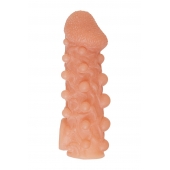 Телесная закрытая насадка с шариками Cock Sleeve Size L - 17,6 см. - KOKOS - в Новороссийске купить с доставкой