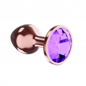 Пробка цвета розового золота с фиолетовым кристаллом Diamond Amethyst Shine L - 8,3 см. - Lola Games - купить с доставкой в Новороссийске