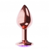 Пробка цвета розового золота с фиолетовым кристаллом Diamond Amethyst Shine L - 8,3 см. - Lola Games - купить с доставкой в Новороссийске