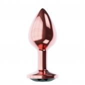 Пробка цвета розового золота с черным кристаллом Diamond Jet Shine L - 8,3 см. - Lola Games - купить с доставкой в Новороссийске