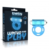 Голубое, светящееся в темноте эрекционное виброкольцо Lumino Play Vibrating Penis Ring - Lovetoy - в Новороссийске купить с доставкой