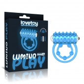 Голубое, светящееся в темноте виброкольцо Lumino Play Vibrating Penis Ring - Lovetoy - в Новороссийске купить с доставкой