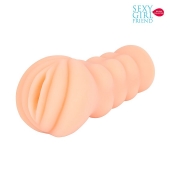 Телесный мастурбатор-вагина с комплектом эрекционных колец - Bior toys - в Новороссийске купить с доставкой