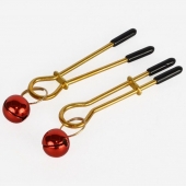 Золотистые зажимы с колокольчиками Gold - Sitabella - купить с доставкой в Новороссийске