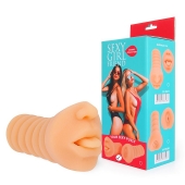 Телесный мастурбатор-ротик с высунутым язычком - Bior toys - в Новороссийске купить с доставкой