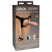Страпон с телесной насадкой на присоске Beginner s Silicone Body Dock Kit - 14 см. - Pipedream - купить с доставкой в Новороссийске