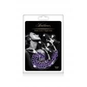 Зажимы для сосков с фиолетовой цепочкой Sweet Caress Nipple Chain - Sweet Caress - купить с доставкой в Новороссийске