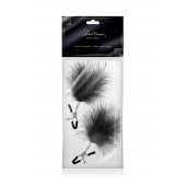 Зажимы на соски с черными пуховыми кисточками Sweet Caress Feather Nipple Clumps - Sweet Caress - купить с доставкой в Новороссийске