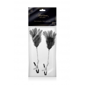 Зажимы для сосков с черными перьями Sweet Caress Feather Nipple Clumps - Sweet Caress - купить с доставкой в Новороссийске