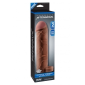 Коричневая насадка с кольцом Perfect 2 Extension with Ball Strap - 19 см. - Pipedream - в Новороссийске купить с доставкой