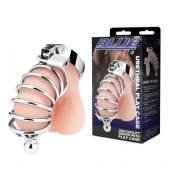 Серебристая клетка для члена Urethral Play Cage - BlueLine - купить с доставкой в Новороссийске