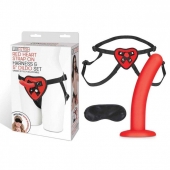 Красный поясной фаллоимитатор Red Heart Strap on Harness   5in Dildo Set - 12,25 см. - Lux Fetish - купить с доставкой в Новороссийске