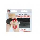 Металлические наручники с чёрной меховой опушкой - Dream Toys - купить с доставкой в Новороссийске