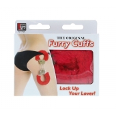 Металлические наручники с красной меховой опушкой METAL HANDCUFF WITH PLUSH RED - Dream Toys - купить с доставкой в Новороссийске