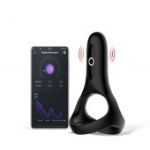 Черное виброкольцо Magic Motion Rise с подхватом мошонки - Magic Motion - в Новороссийске купить с доставкой