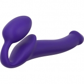 Фиолетовый безремневой страпон Silicone Bendable Strap-On - size S - Strap-on-me - купить с доставкой в Новороссийске