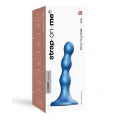 Голубая насадка Strap-On-Me Dildo Plug Balls size S - Strap-on-me - купить с доставкой в Новороссийске