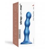 Голубая насадка Strap-On-Me Dildo Plug Balls size L - Strap-on-me - купить с доставкой в Новороссийске