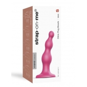 Розовая насадка Strap-On-Me Dildo Plug Beads size S - Strap-on-me - купить с доставкой в Новороссийске