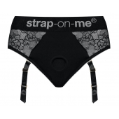 Черные трусики для насадок Diva Lingerie Harness - size S - Strap-on-me - купить с доставкой в Новороссийске