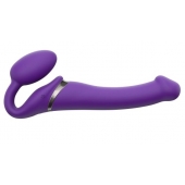 Фиолетовый безремневой вибрострапон Vibrating Bendable Strap-On - size L - Strap-on-me - купить с доставкой в Новороссийске