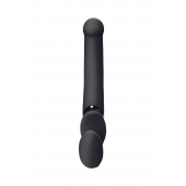 Черный безремневой вибрострапон Silicone Bendable Strap-On - size XL - Strap-on-me - купить с доставкой в Новороссийске