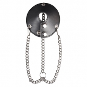 Утяжка для мошонки из искусственной кожи с цепочками PARACHUTE BALL STRETCHER - BlueLine - купить с доставкой в Новороссийске