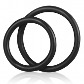 Набор из двух черных силиконовых колец разного диаметра SILICONE COCK RING SET - BlueLine - в Новороссийске купить с доставкой