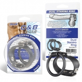 Двойное кольцо выносливости на пенис DUAL STAMINA RING - BlueLine - в Новороссийске купить с доставкой