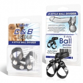 Разделитель мошонки из искусственной кожи на клепках 8 STYLE BALL DIVIDER - BlueLine - купить с доставкой в Новороссийске