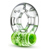 Зеленое эрекционное виброкольцо Arouser Vibrating C-Ring - Blush Novelties - в Новороссийске купить с доставкой