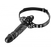 Черный кляп-фаллоимитатор Double Penis Gag - Fetish Tentation - купить с доставкой в Новороссийске