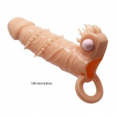 Телесная удлиняющая вибронасадка Penis Sleeve Connor - 17 см. - Baile - в Новороссийске купить с доставкой