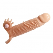 Телесная удлиняющая вибронасадка Penis Sleeve Connor - 17 см. - Baile - в Новороссийске купить с доставкой