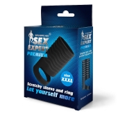 Черная открытая насадка на пенис с кольцом для мошонки XXXL-size - 9,9 см. - Sex Expert - в Новороссийске купить с доставкой