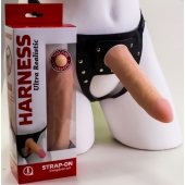 Страпон Харнесс из трусиков и насадки-фаллоса - 17,5 см. - LOVETOY (А-Полимер) - купить с доставкой в Новороссийске
