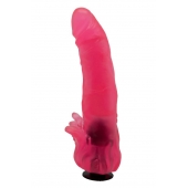 Розовая насадка для страпона с клиторальными лепестками - 18,5 см. - LOVETOY (А-Полимер) - купить с доставкой в Новороссийске