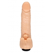 Телесная гелевая насадка-фаллос с клиторальными лепестками - 18,5 см. - LOVETOY (А-Полимер) - купить с доставкой в Новороссийске