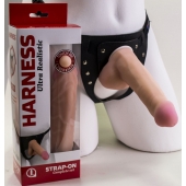 Страпон Harness из двух предметов: трусики с плугом и насадка-фаллос - 17 см. - LOVETOY (А-Полимер) - купить с доставкой в Новороссийске