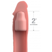 Телесная насадка-удлинитель 2 Inch Silicone X-tension with Strap - 20,3 см. - Pipedream - в Новороссийске купить с доставкой