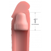 Телесная насадка-удлинитель 1 Inch Silicone X-tension - 17,8 см. - Pipedream - в Новороссийске купить с доставкой