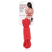 Красная хлопковая веревка для связывания - 3 м. - Lux Fetish - купить с доставкой в Новороссийске