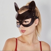 Коричневая кожаная маска  Кошечка - Sitabella - купить с доставкой в Новороссийске